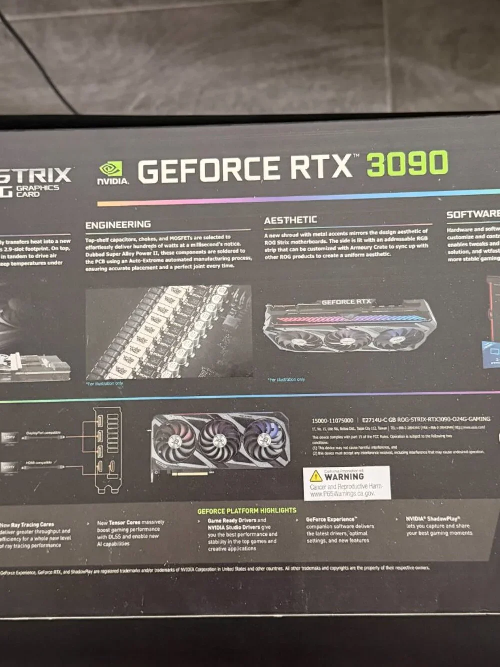 ASUS ROG Strix GeForce RTX 3090 OC 24GB GDDR6X RGB VR DLSS HDMI
